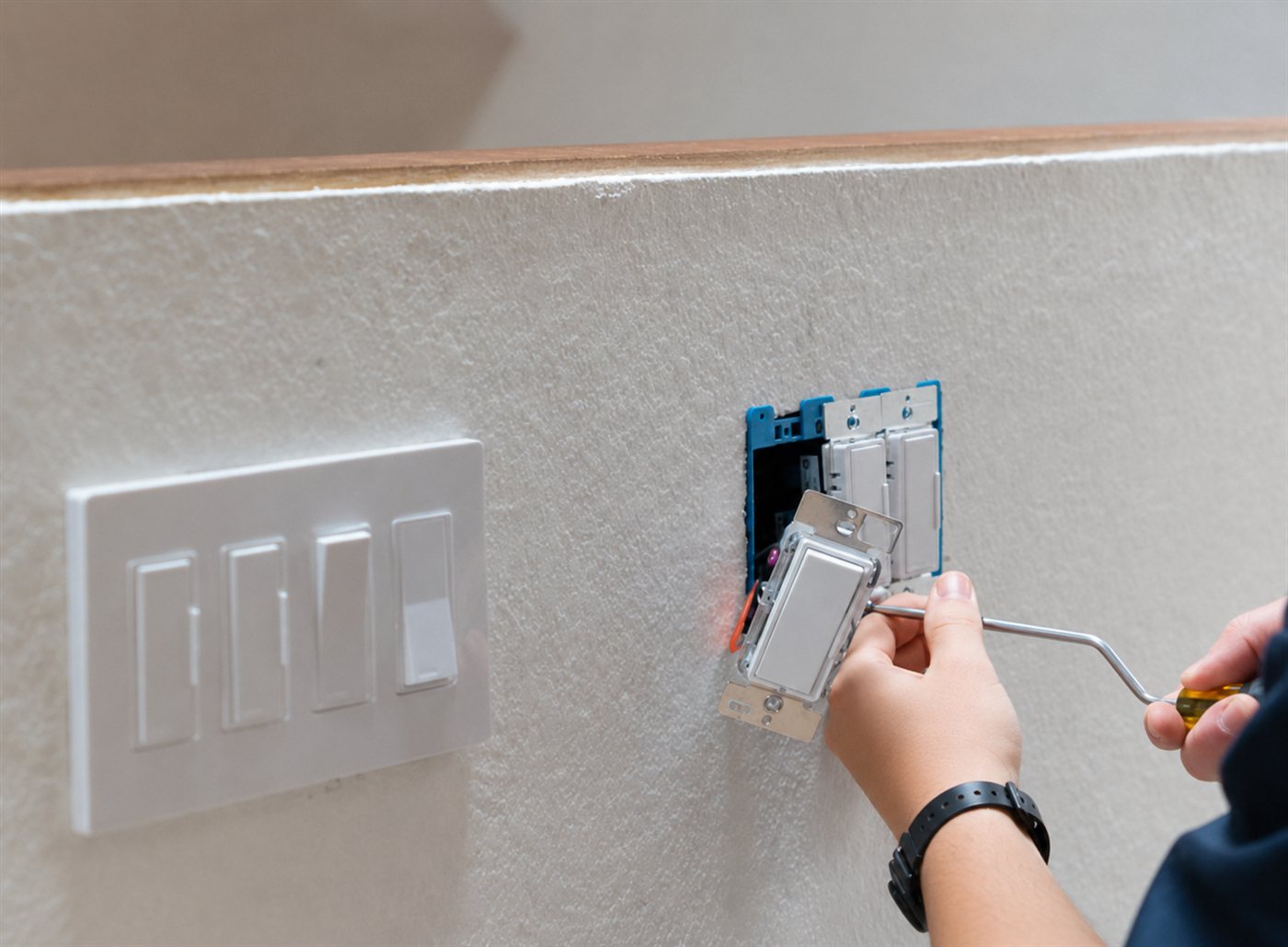 Outlet and switch work