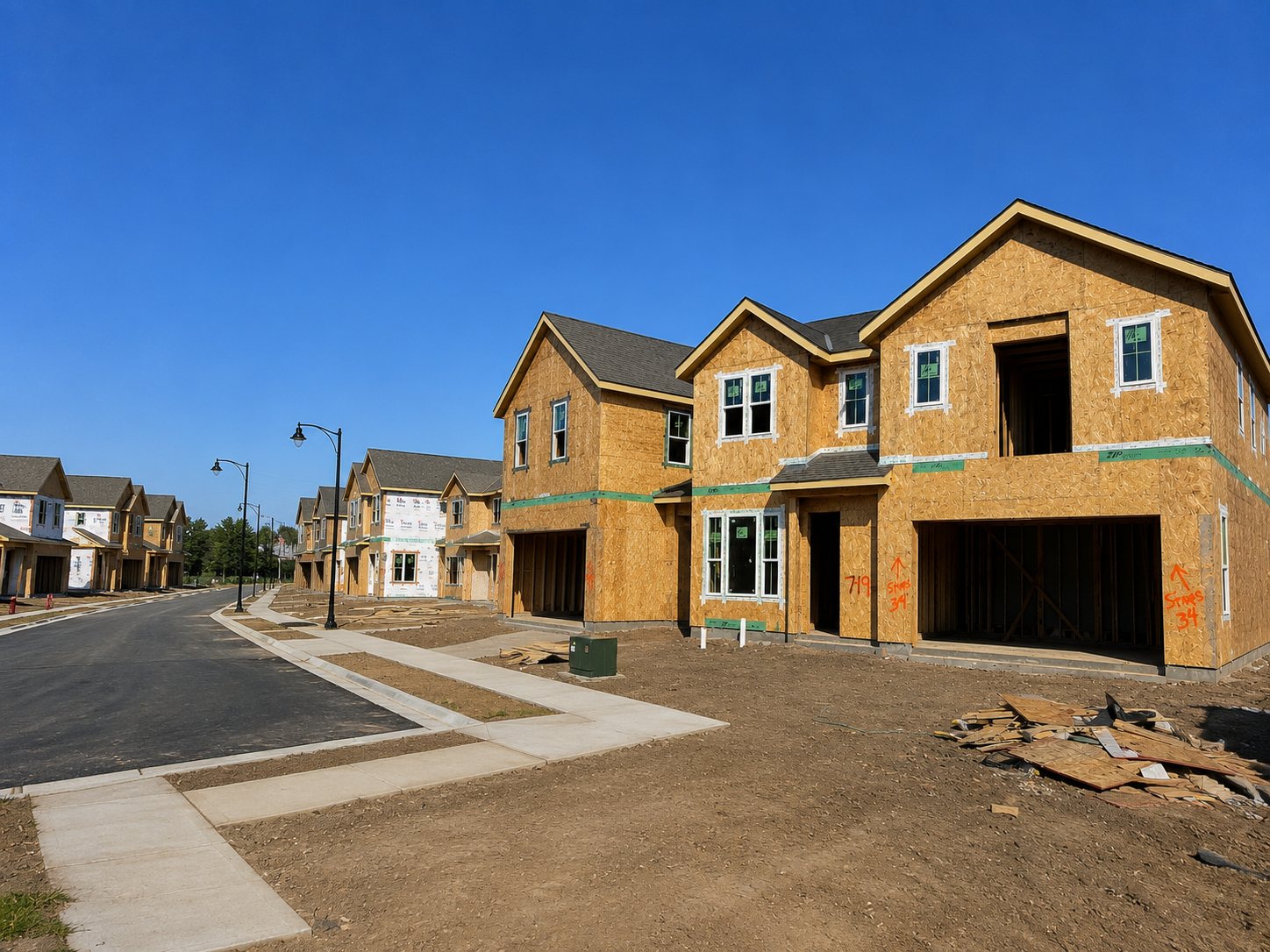 Townhomes framing and rough-in