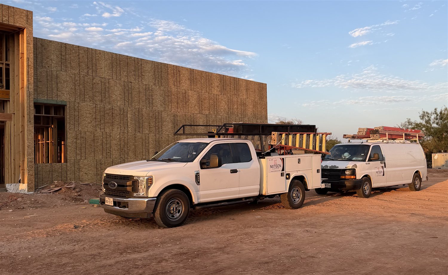 NXTGEN trucks at new construction site